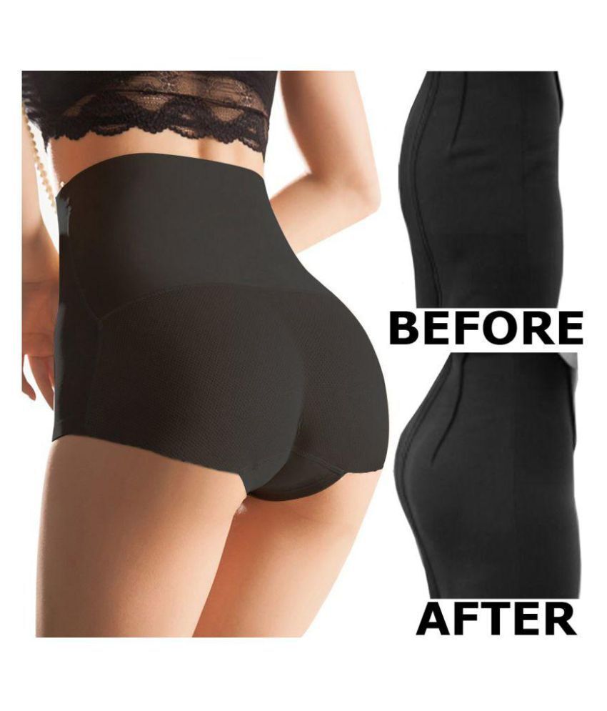 Booty Lifting Bum Enhancing Pad Padded Butt High Waist Lift SEAMLESS BLACK S/M