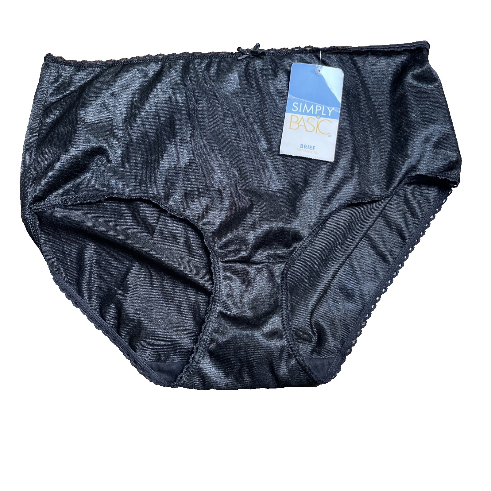 NWT Simply Basic Brief Sissy Granny Panty Fetish Vintage Vibe Women Medium Black