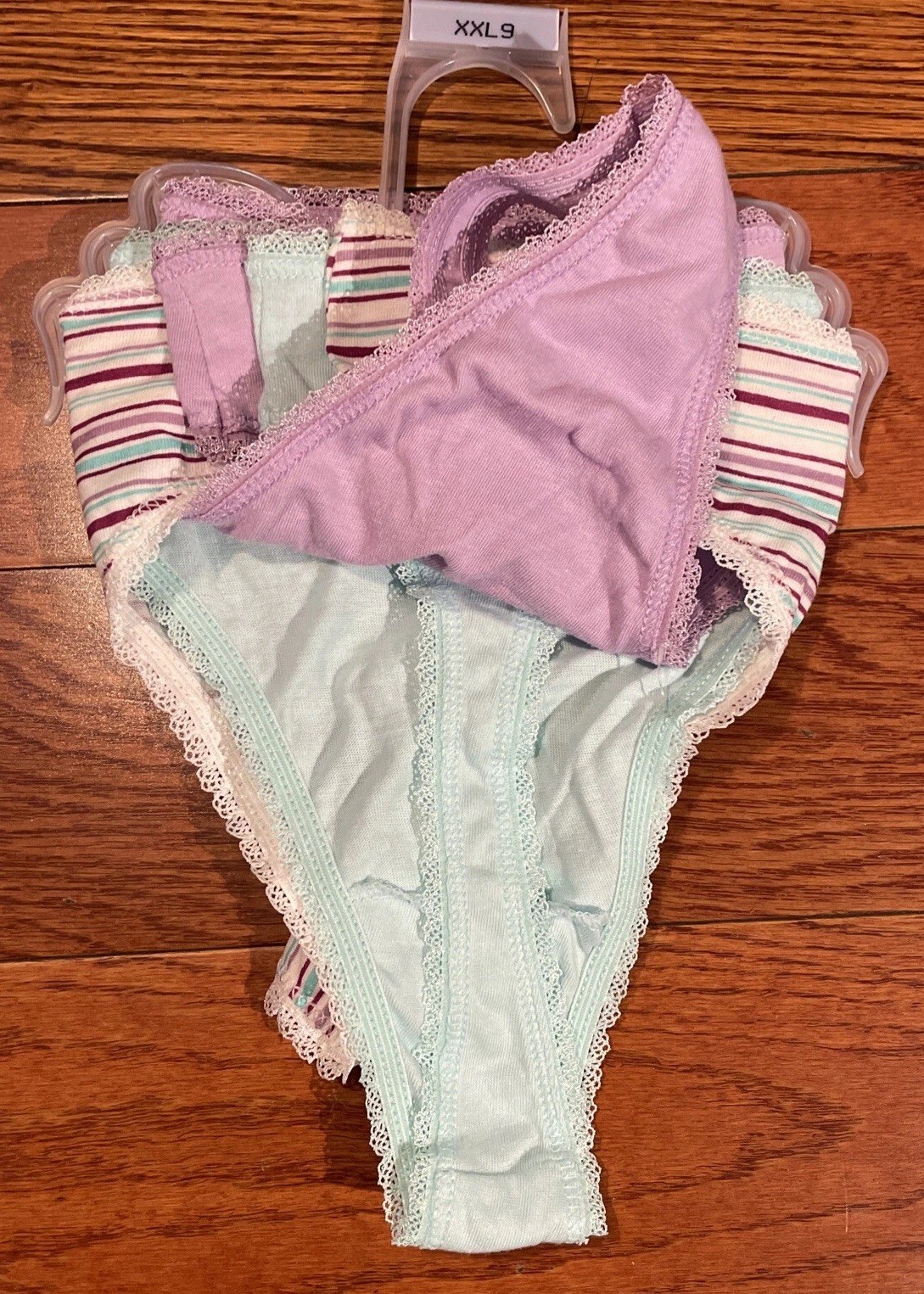 Womens Thong Panty Secret Treasures 3 Pair Cotton Panties Size 9 XXL