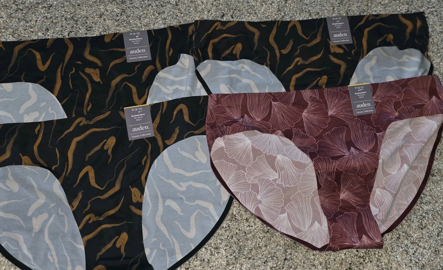 AUDEN 4 PIECE NO SHOW BIKINI PANTY PANTIES LOT M MEDIUM NWT