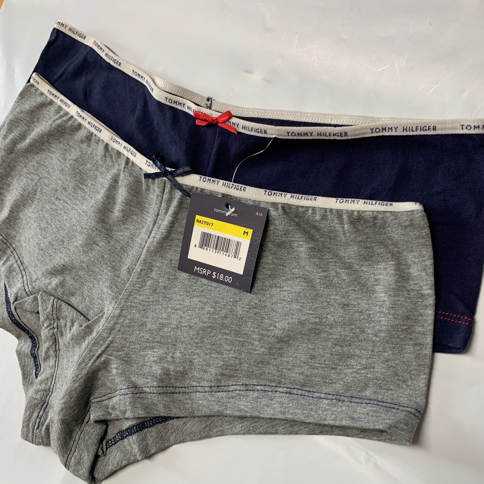 NWT TOMMY HILFIGER 2 PACK Boyshort Shortie Cotton Blend Logo Band Panty