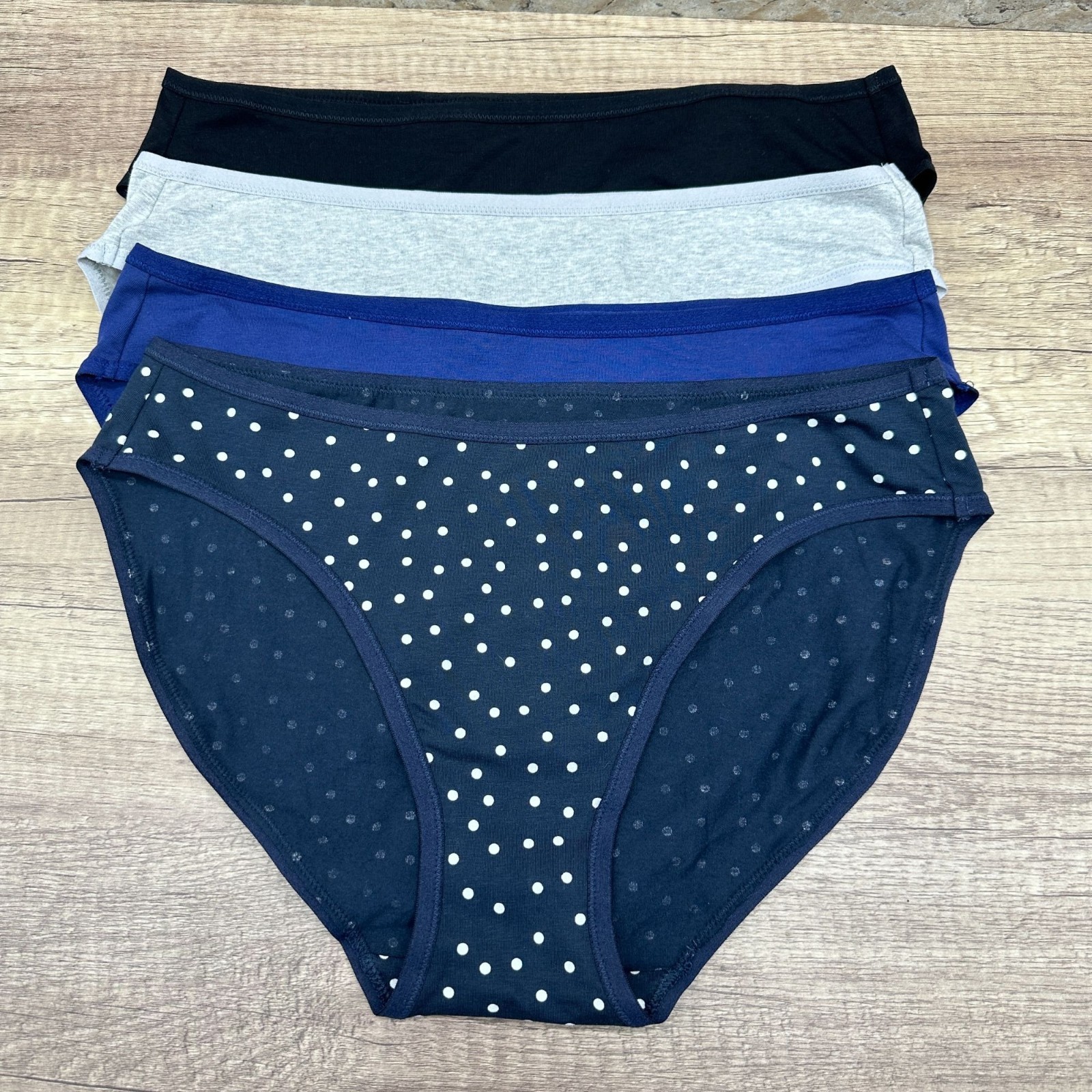 Pact Organic Cotton Bikini Panties 4 Pack Women’s Size L Multicolor Underwear