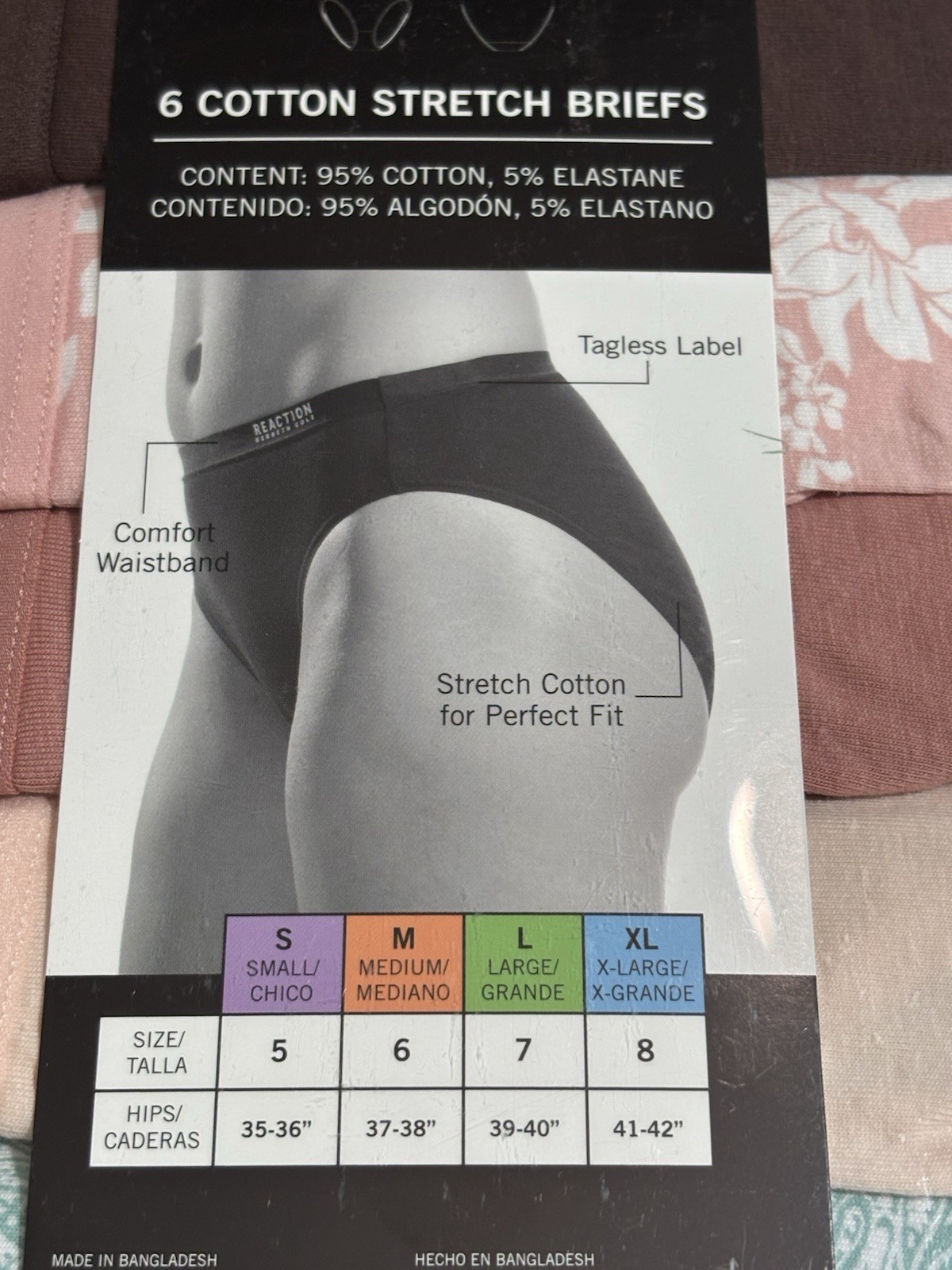 Reaction Kenneth Cole 6 Pk Women’s Fashion Stretch Hi-Cut Brief Underwear