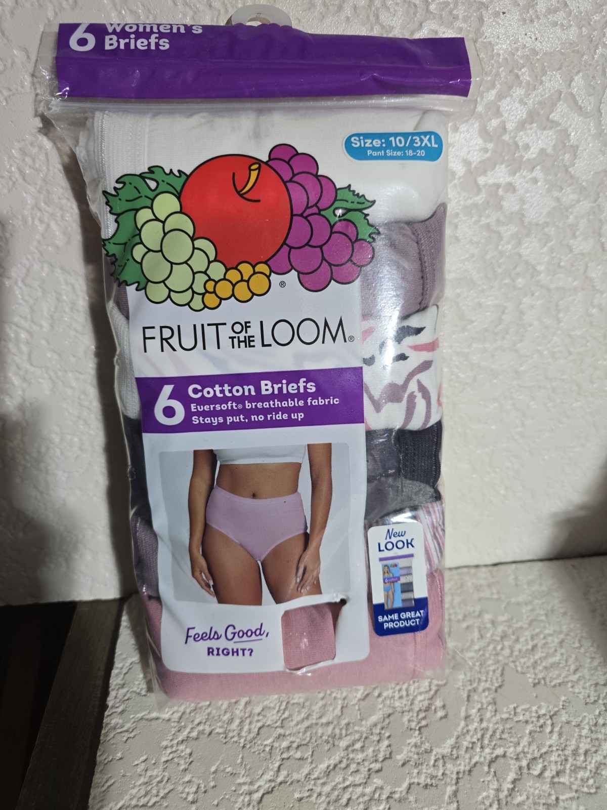 FRUIT OF THE LOOM COTTON BRIEFS PANTIES MULTI COLOR 6 PAIRS WOMEN’S SIZE 10/3XL