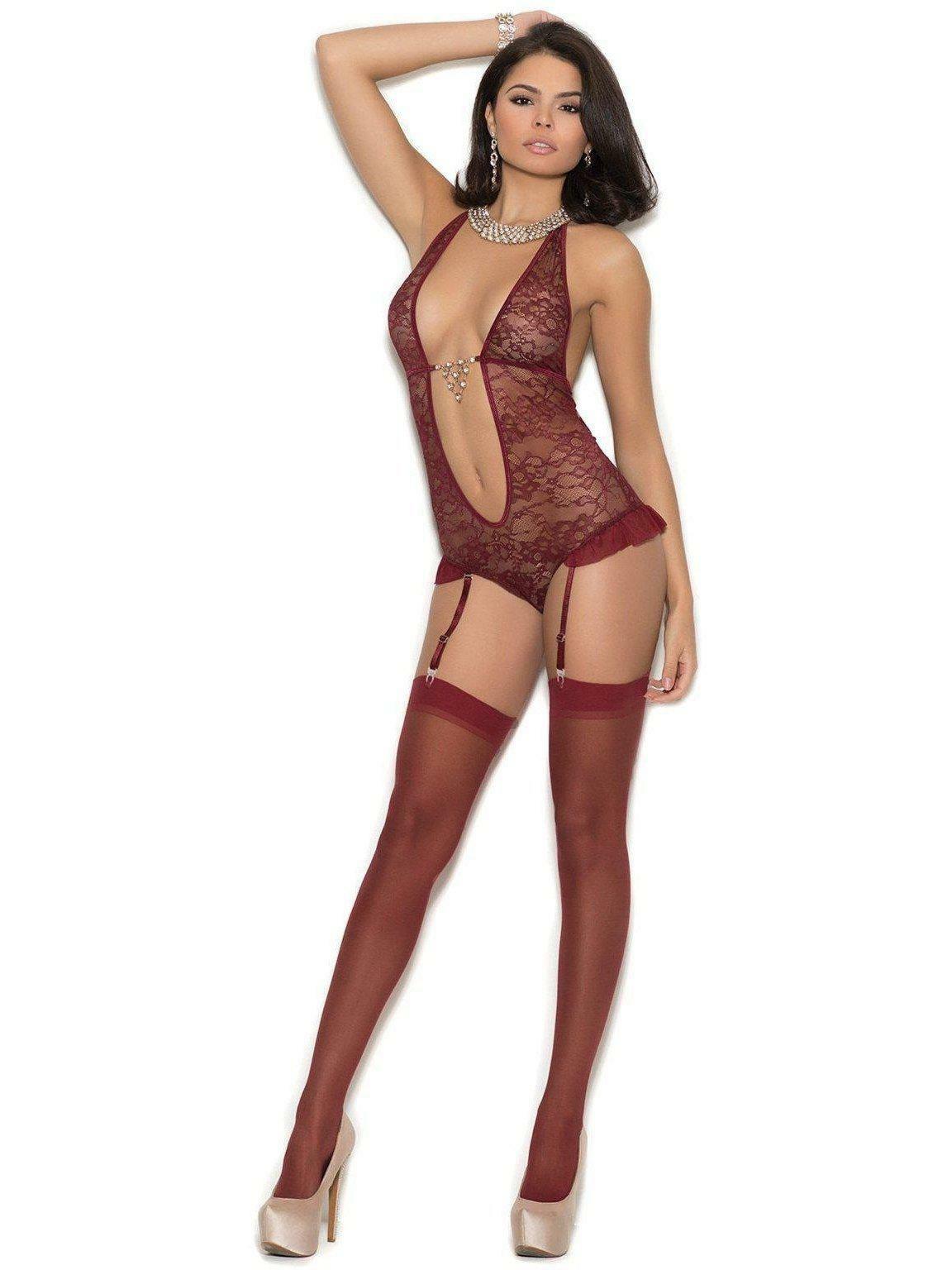 Elegant Moments EM-7252 Lace Teddiette