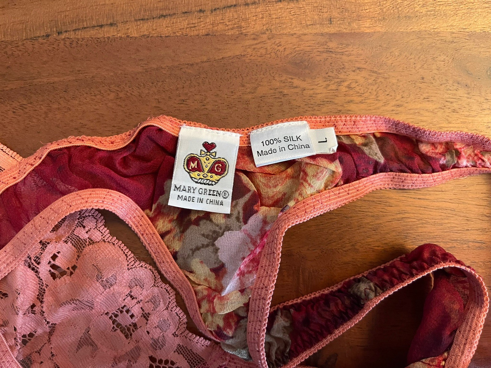 Vintage Silk Thong Mary Green 100% Silk Deadstock Sexy Lingerie 2000s Y2K