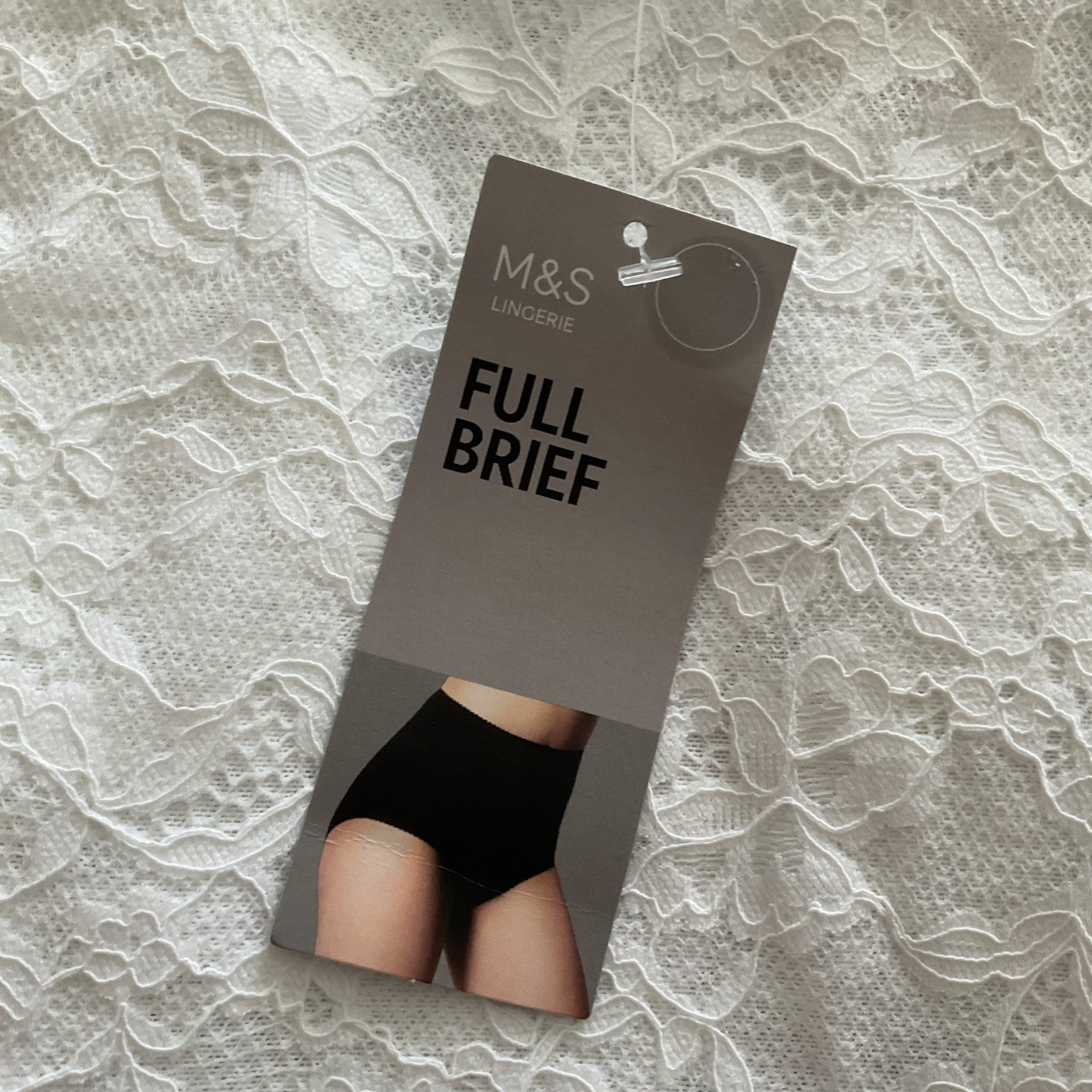 M&S 3 Pack Size 24 Full Brief Knickers Lace & Mesh White
