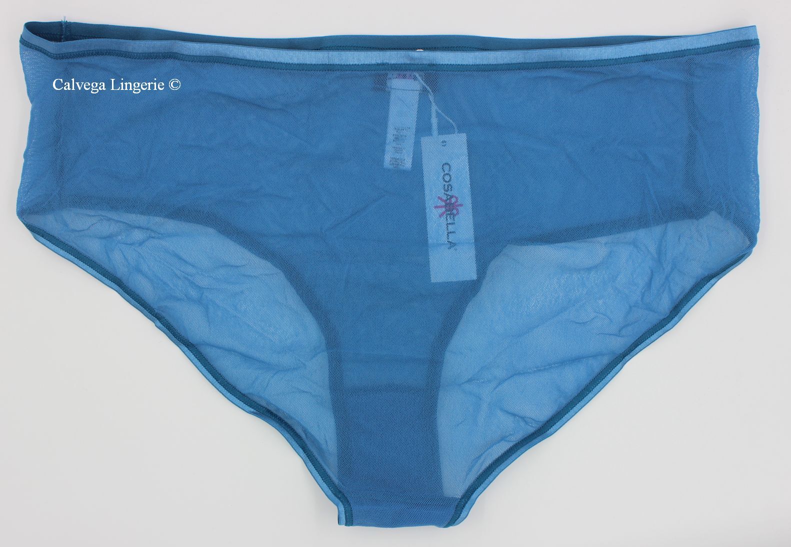 NWT COSABELLA SOIRC0731P “Soire Confidence” Mesh Boyshorts, Blue Italy, Plus