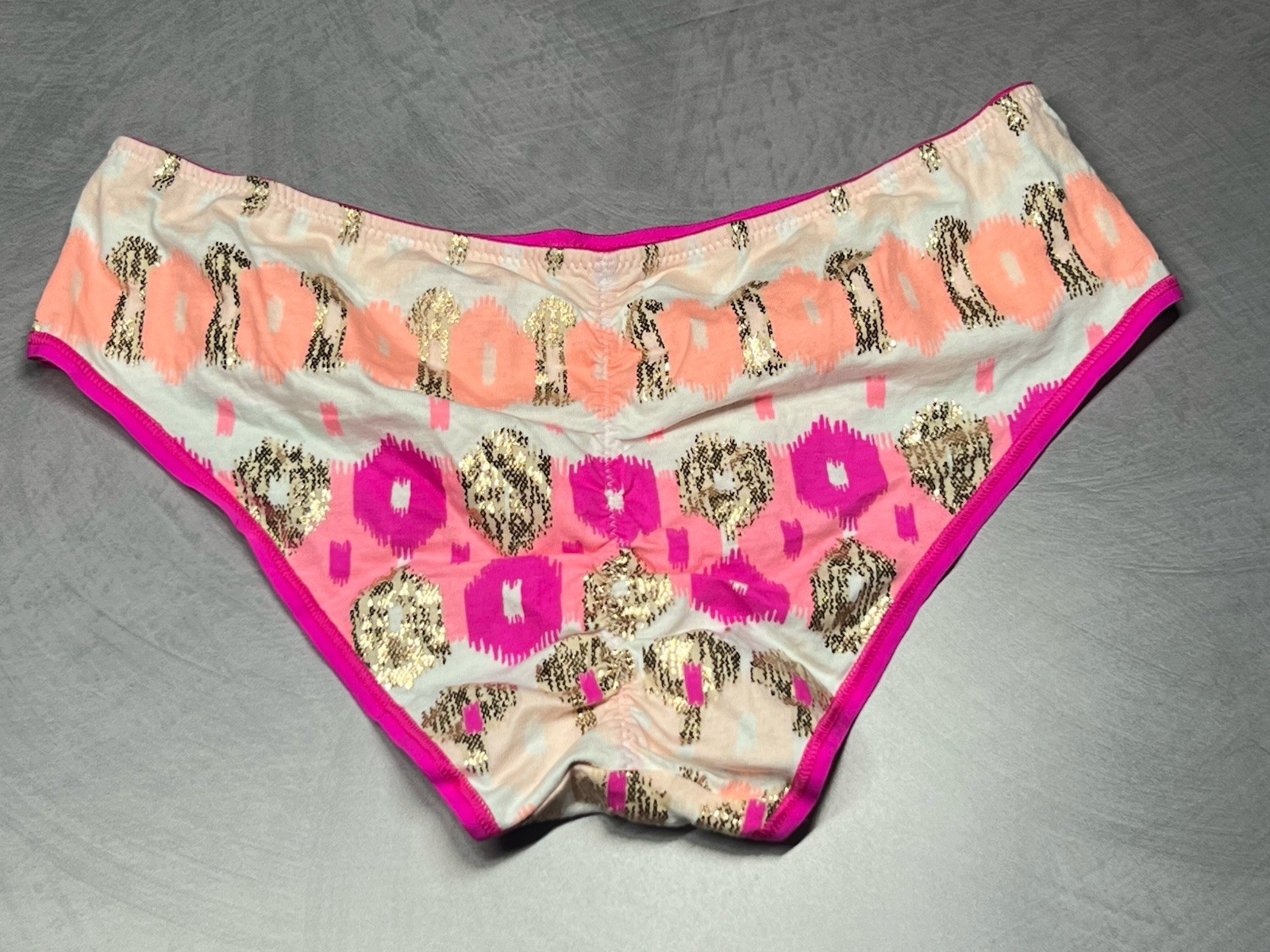 Vintage Victoria’s Secret Metallic Abstract Ruched Hip-Hugger | Low Rise | M |