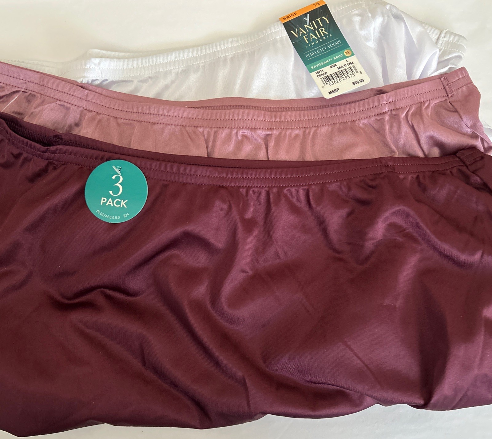NEW! Women’s Vanity Fair Perfectly Yours Ravissant~Sz 7/L Panty Briefs #15711