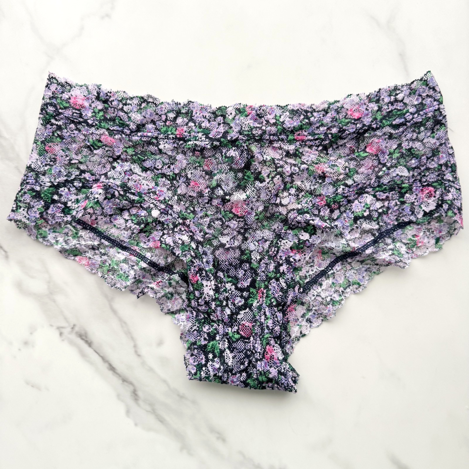 Victoria’s Secret The Lacie Posey Lace Cheeky Panty Ensign Navy Ditsy Floral