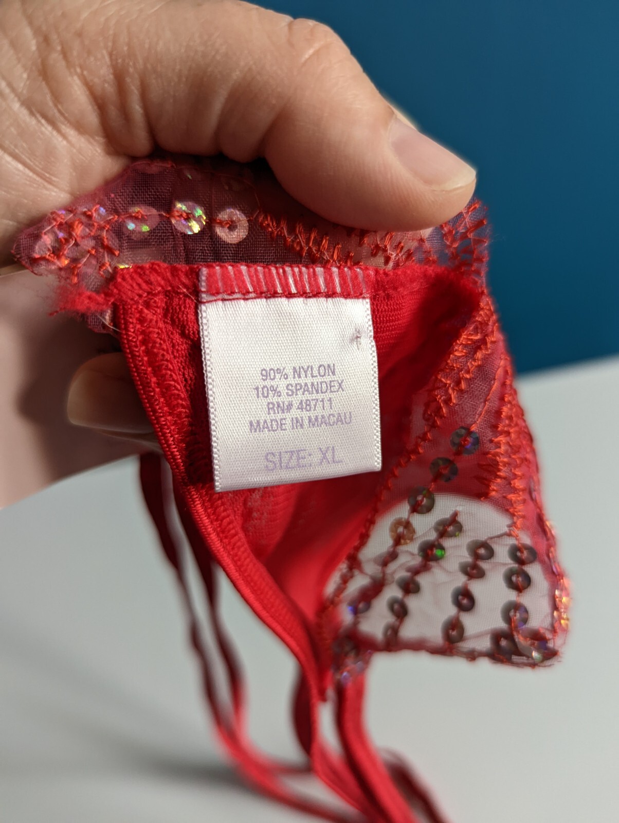 VTG Y2K Butterfly Thong G String Panties NWT NOS XL Sequins Simple Pleasures