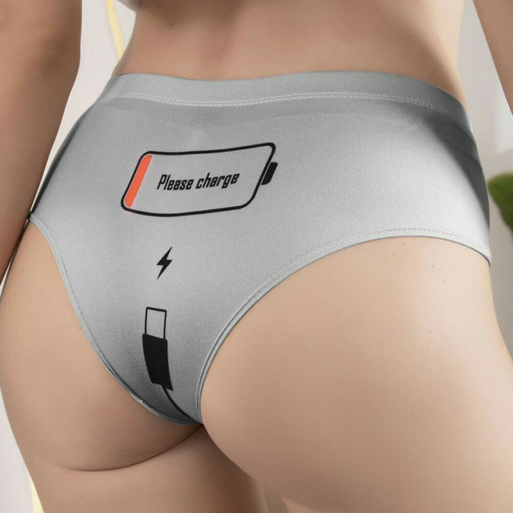 Women’s Letter Print Naughty Bikini Briefs Lingerie Cheeky Thong Panties Knicker