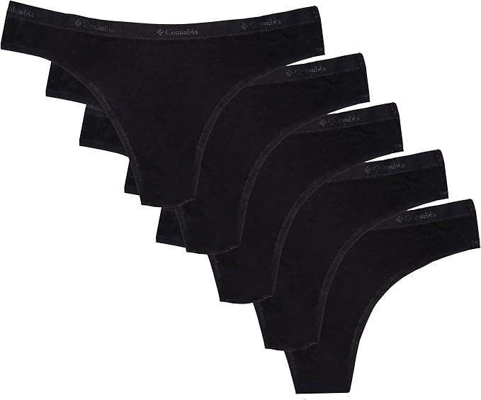 Columbia Women’s 4-way Stretch Cotton Thong 5-pack Panties NEW with TAGS
