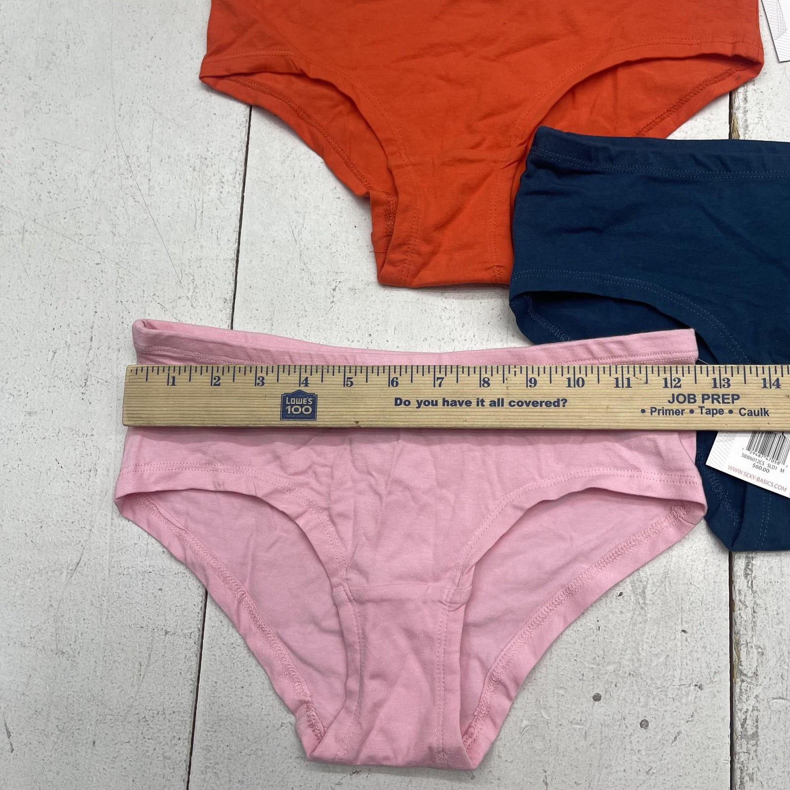 Sexy Basics Bikini Panties Womens Medium Multicolor Cotton 3 Pack Underwear