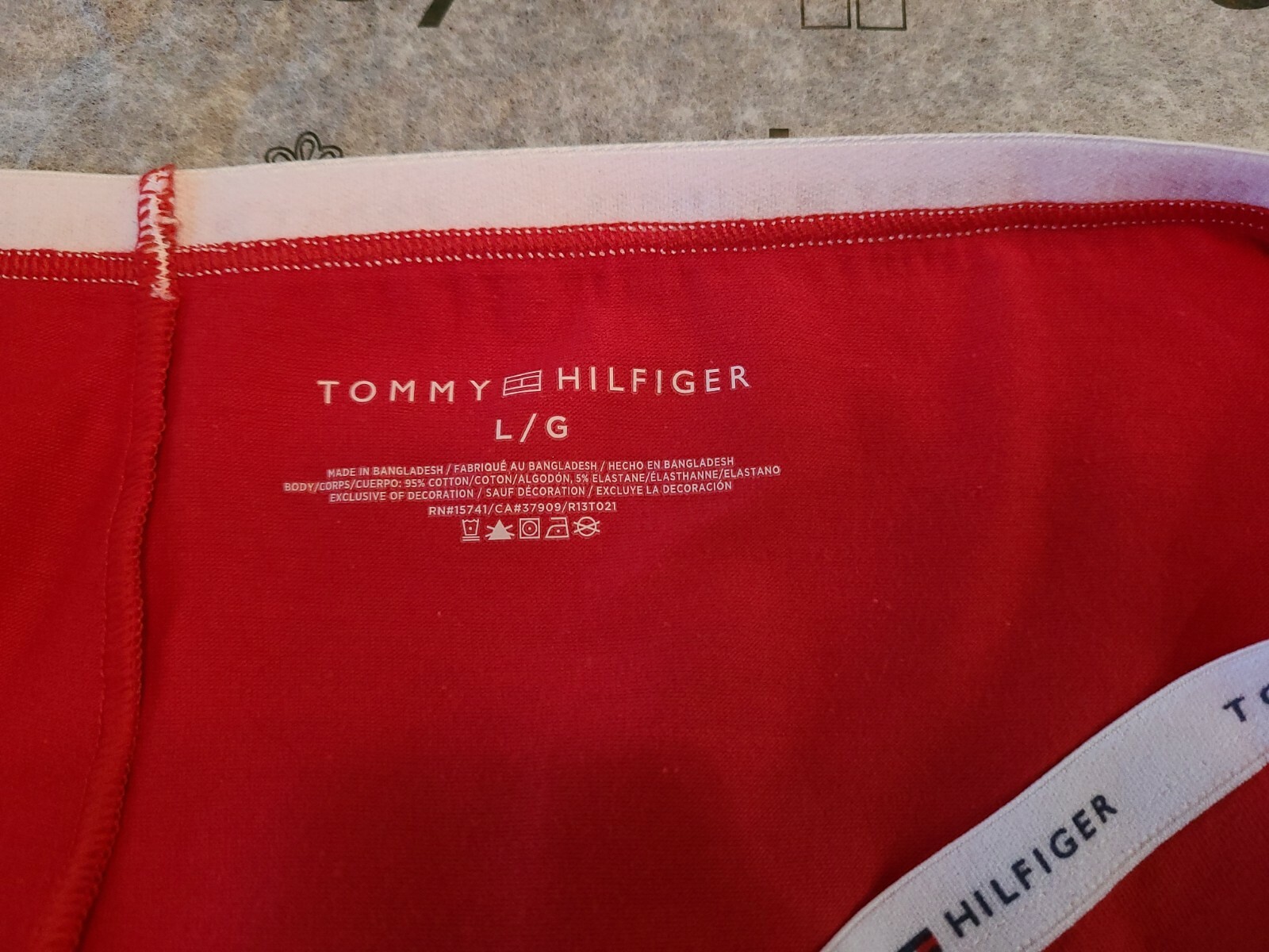 Large TOMMY HILFIGER Signature Logo Trendy Red Boyshort Panty ~ NWT