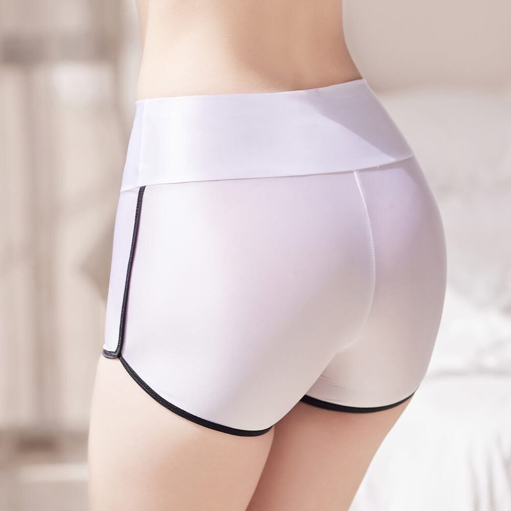 Womens High Waist Boxers Shorts Satin Shiny Boyshorts Knickers Underwear Panties