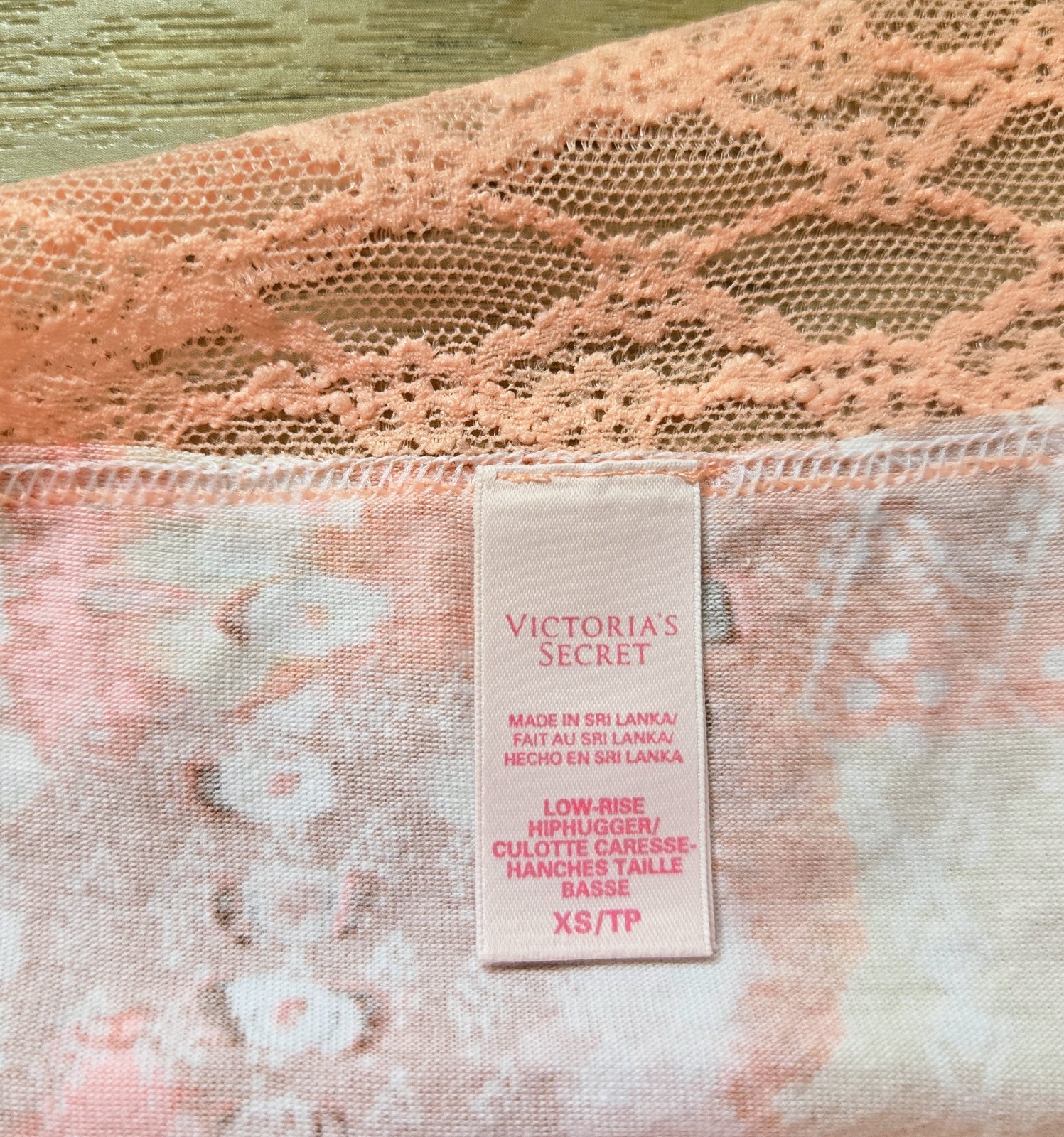 Vintage Victoria’s Secret Abstract Cotton Lace Waist Low Hiphugger Panties XS