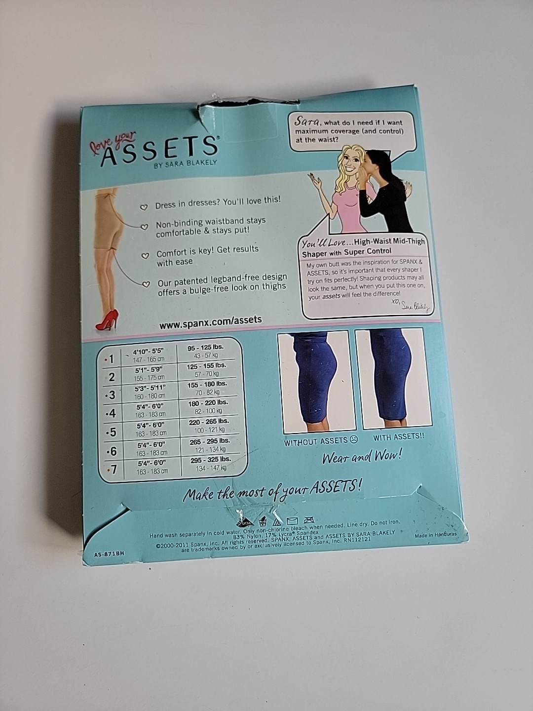 Assets by Spanx Shapewear Short High Waist Mid Thigh Size 6 Black Color NEW