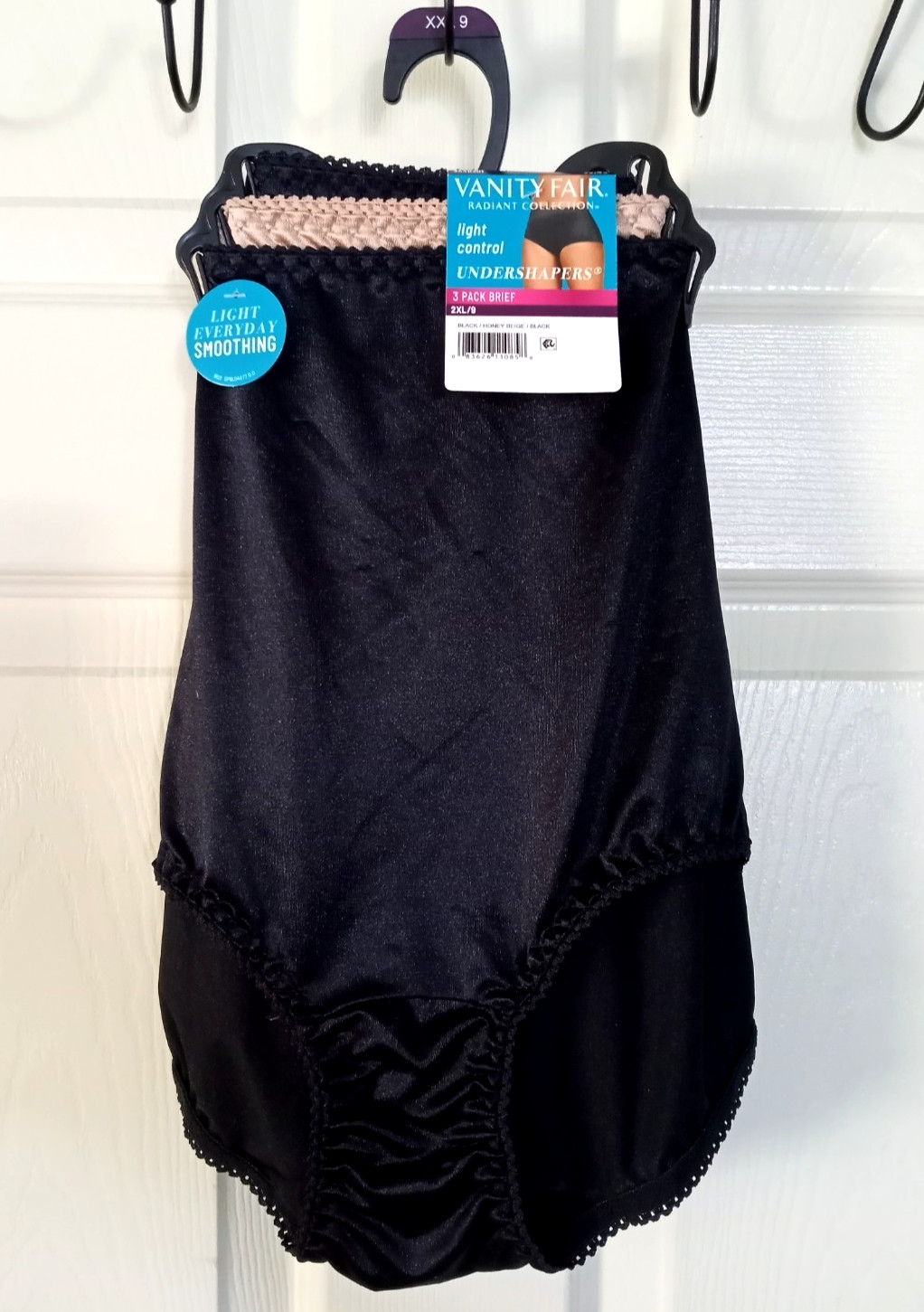 Vanity Fair RADIANT Undershapers 2XL – 9 WOMENS Light Control 3 Pk BRIEF PANTIES
