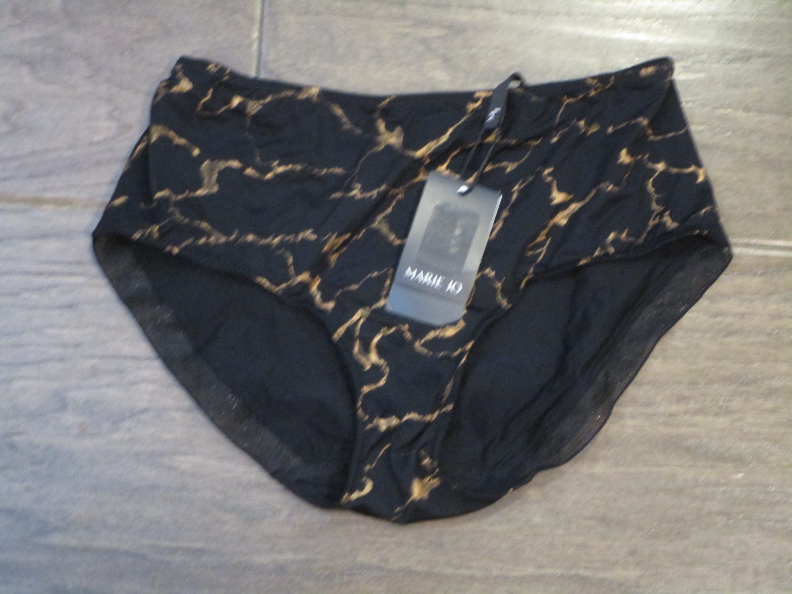 MARIE JO COLIN SHORTS PANTIES IN MARBLE BLACK SIZE SMALL (UK)