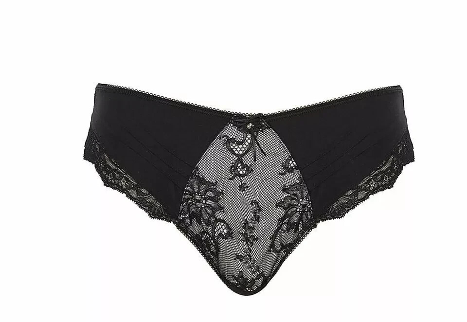 Fantasie Isabella Brief Shadow Black Size XS 8 10 Lace Knickers Lingerie 9335