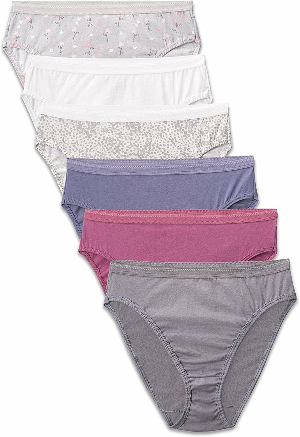 Fruit of the Loom Women’s Tag Free Cotton Hi Cut Panties (Regular & Plus Size)