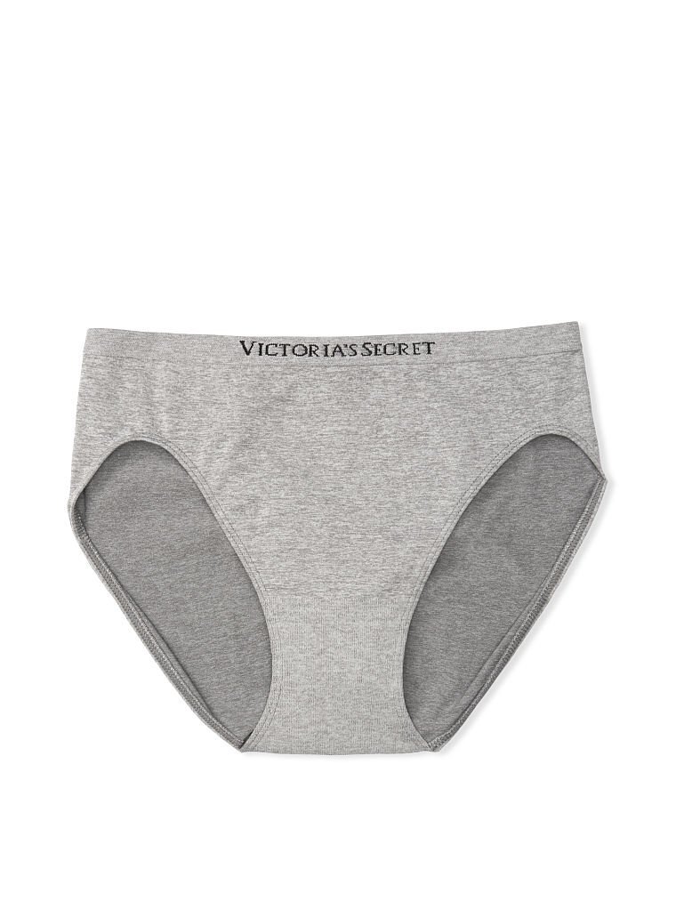 L Grey SEAMLESS NOSHOW FULLCOVER Victorias Secret High Leg Waist Brief Panty