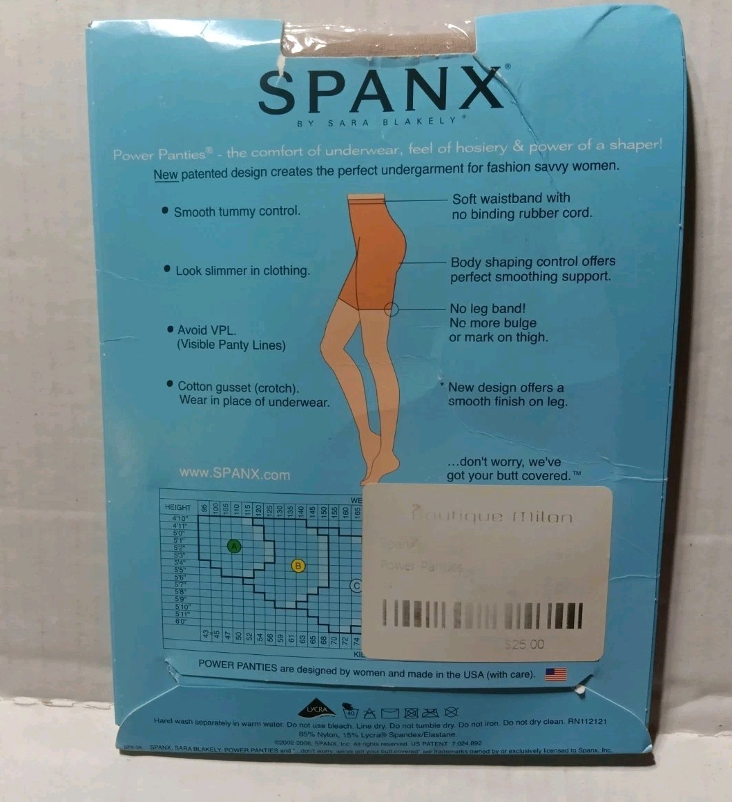 VTG SPANX Women Power Panties Size B Flesh Tone Performance Underwear New Sealed