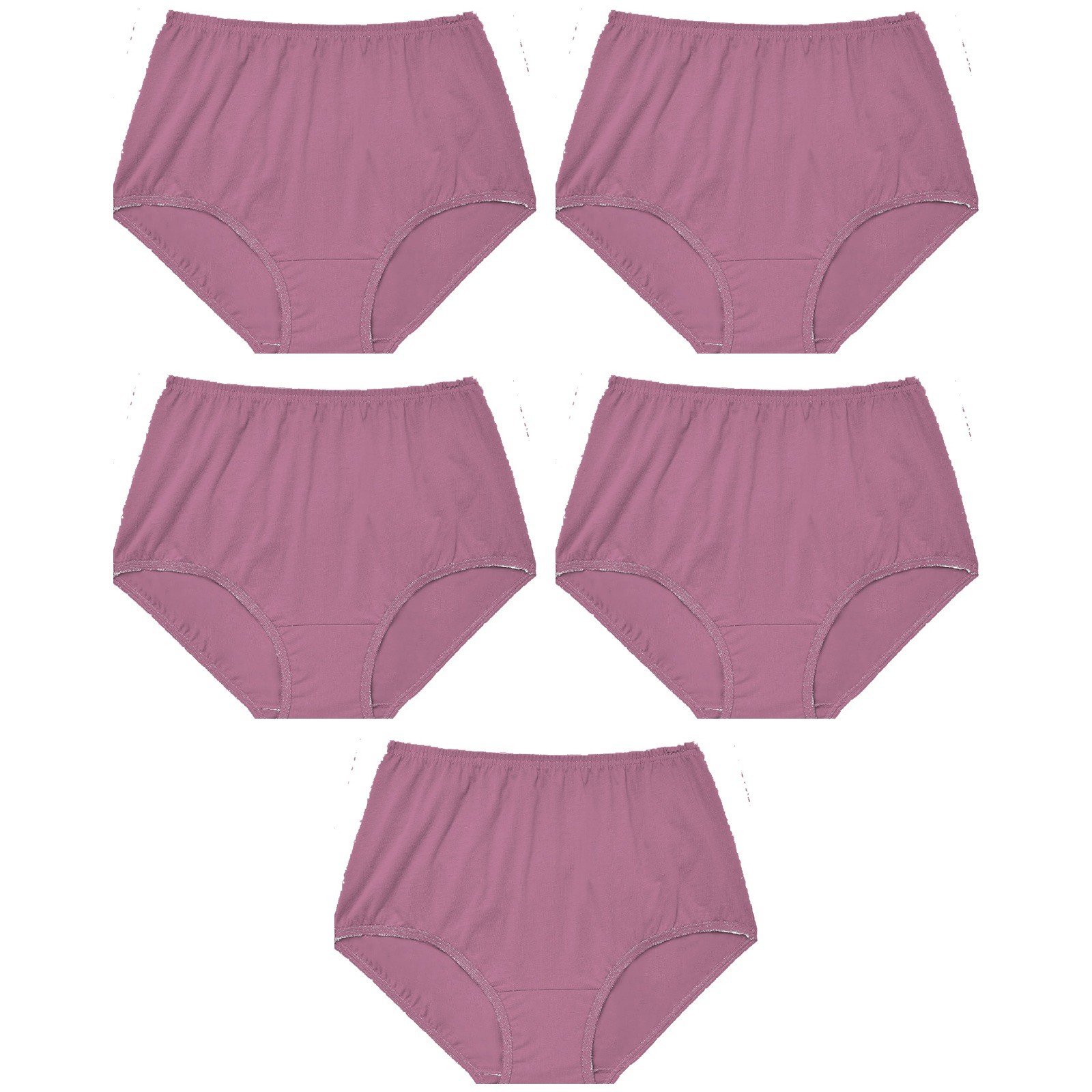 5 Pack Vanity Fair Perfectly Yours Cotton Brief Berry Panty 15320 NWT Sz~ 7 /L
