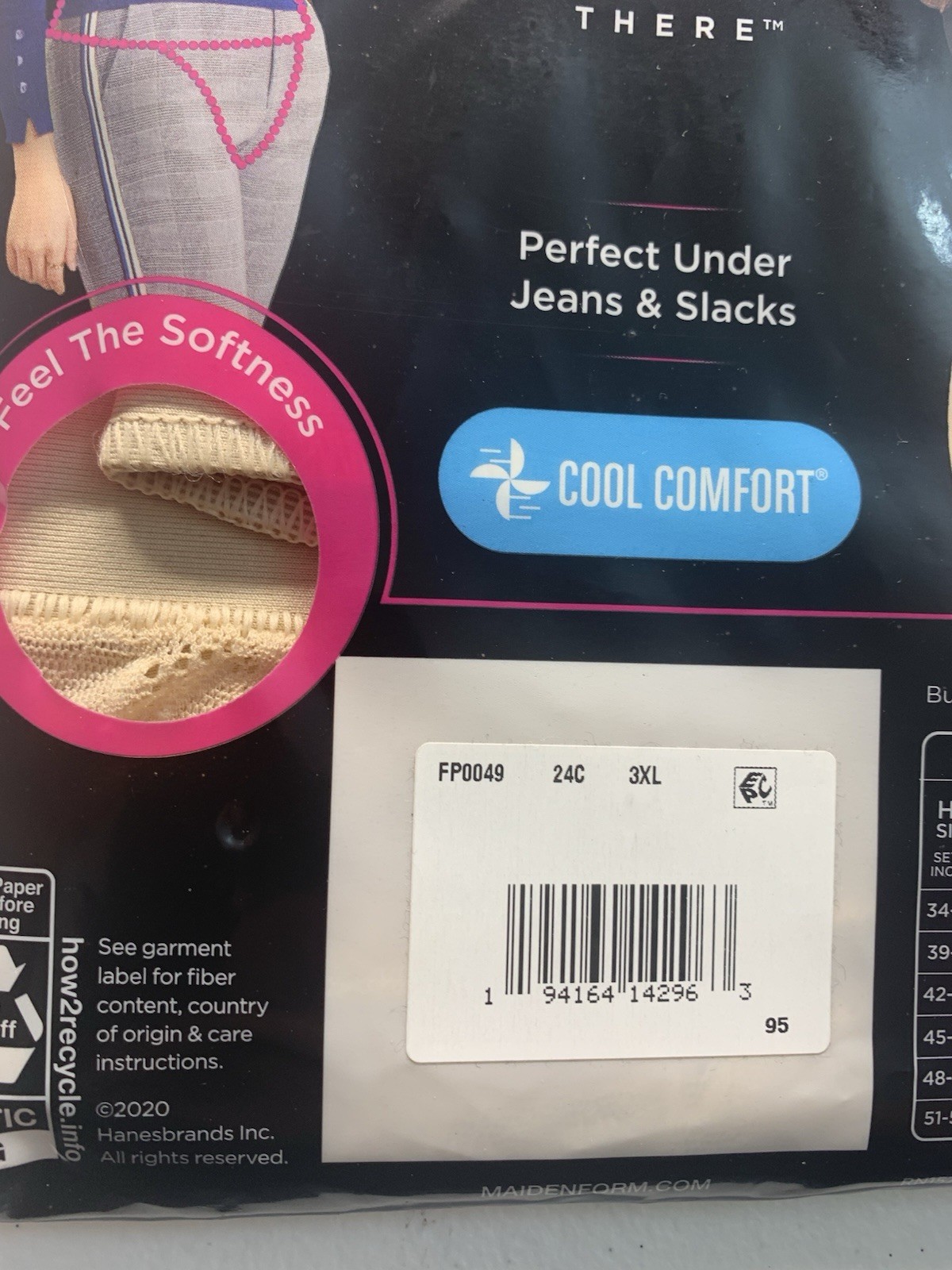 2 MAIDEN FORM FLEXEES SHAPING COOL COMFORT THONG SHAPERS 3XL BLACK/BEIGE. 225