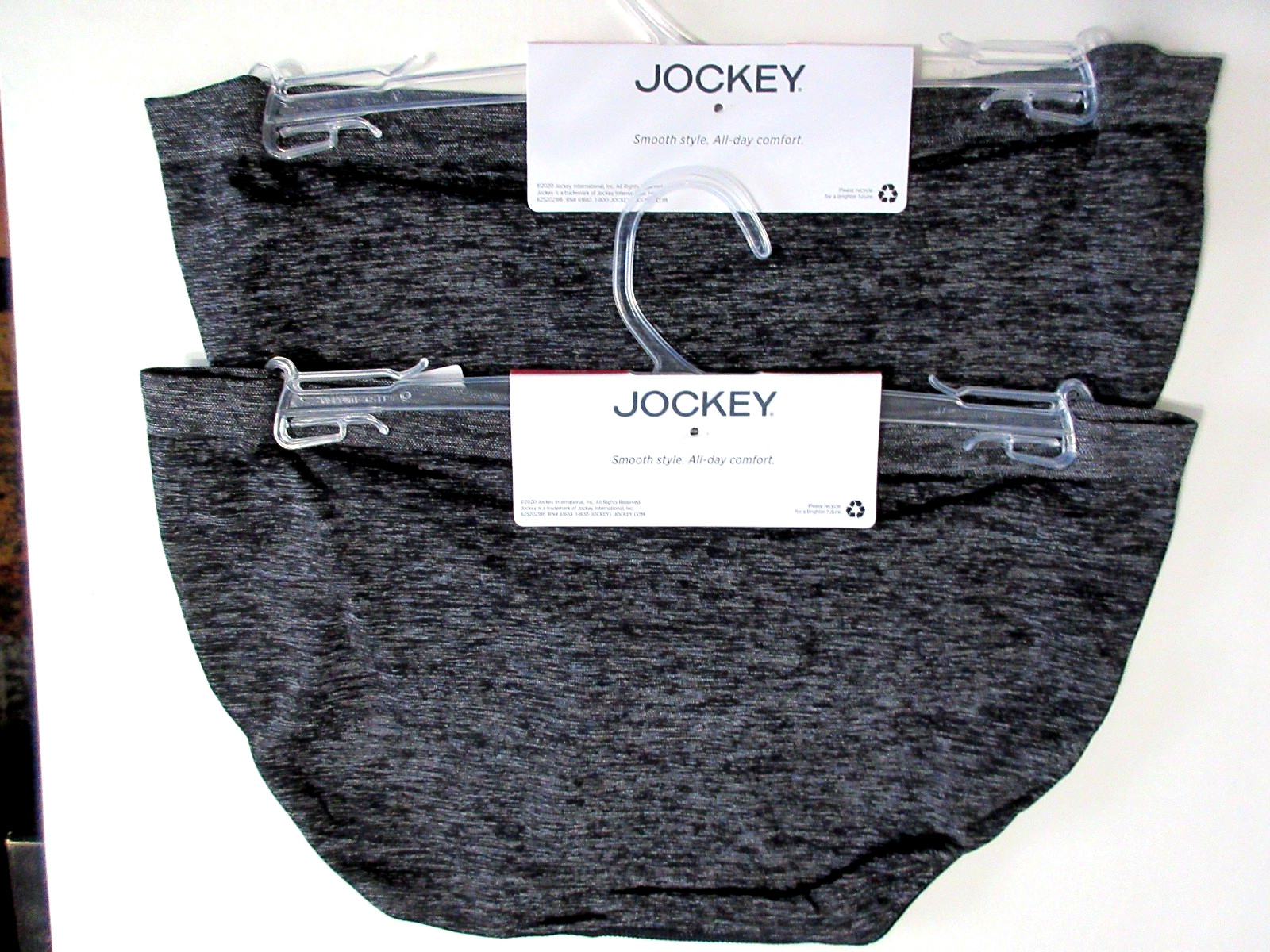Jockey 2-Pairs BIKINI Panties Smooth Shine dig free Nylon poly Black 2186 ~ 6/M