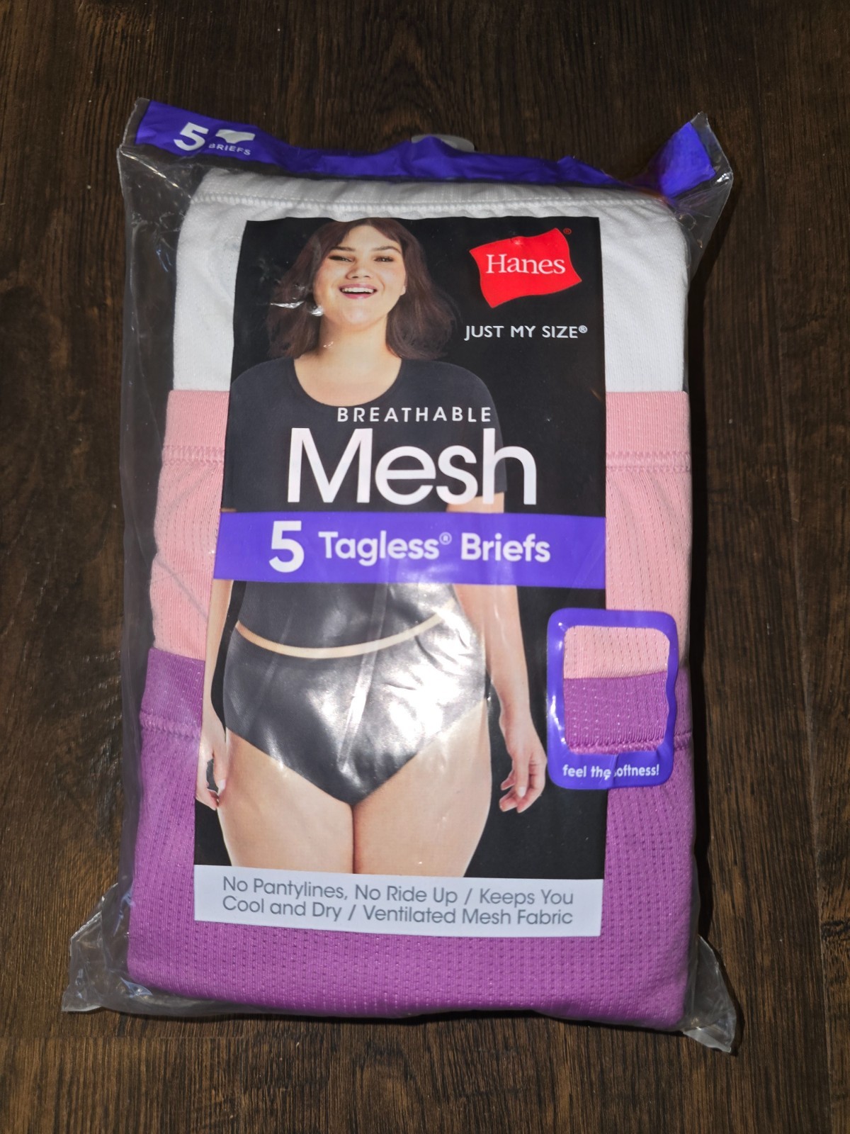 Hanes Just My Size Womens Breathable Mesh Brief Underwear 5 pk Sz 1X 2X 3X 4X 6X