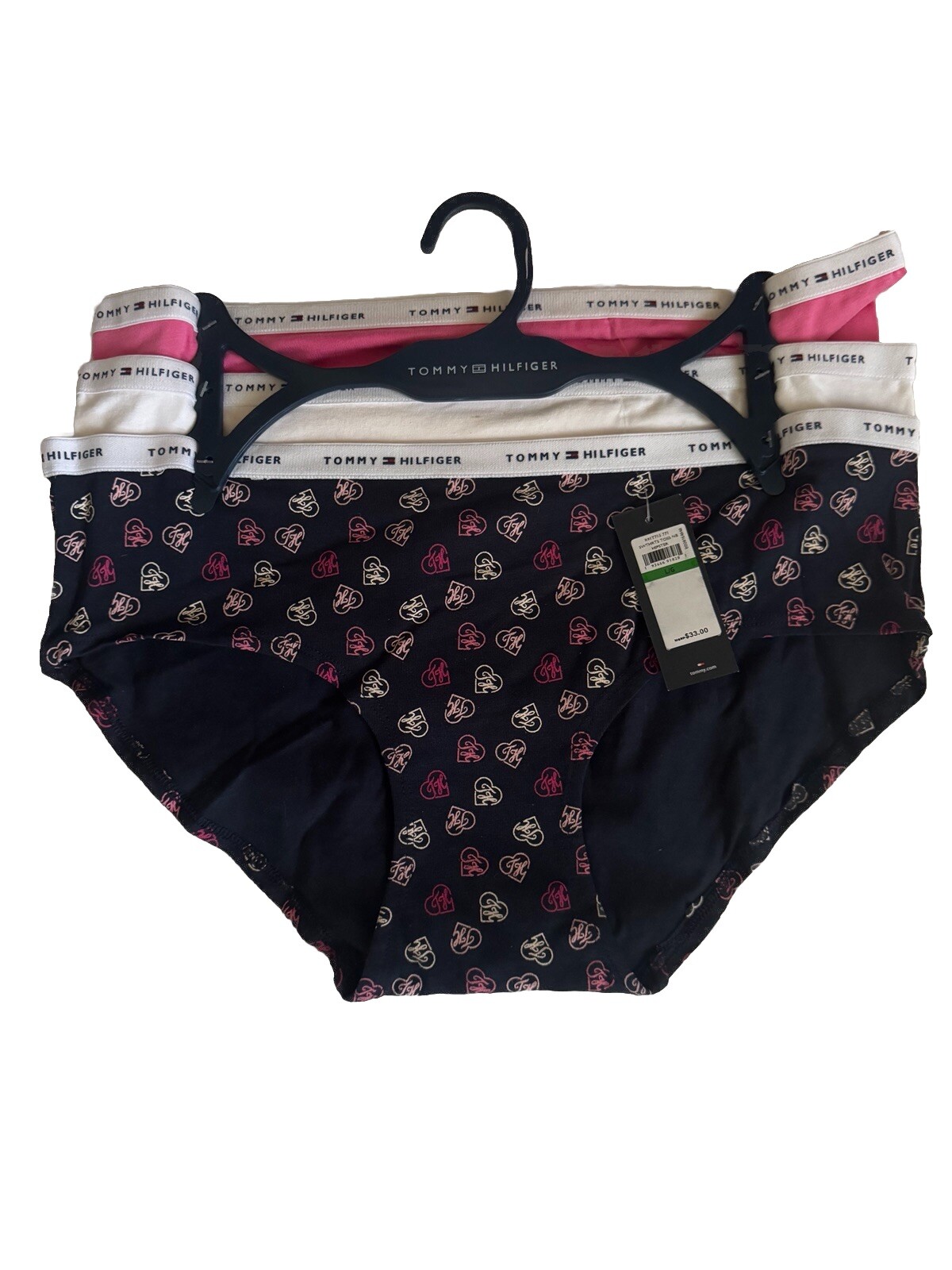 ~NWT~TOMMY HILFIGER 3 PK BIKINIS UNDERWEAR PANTIES -SZ L