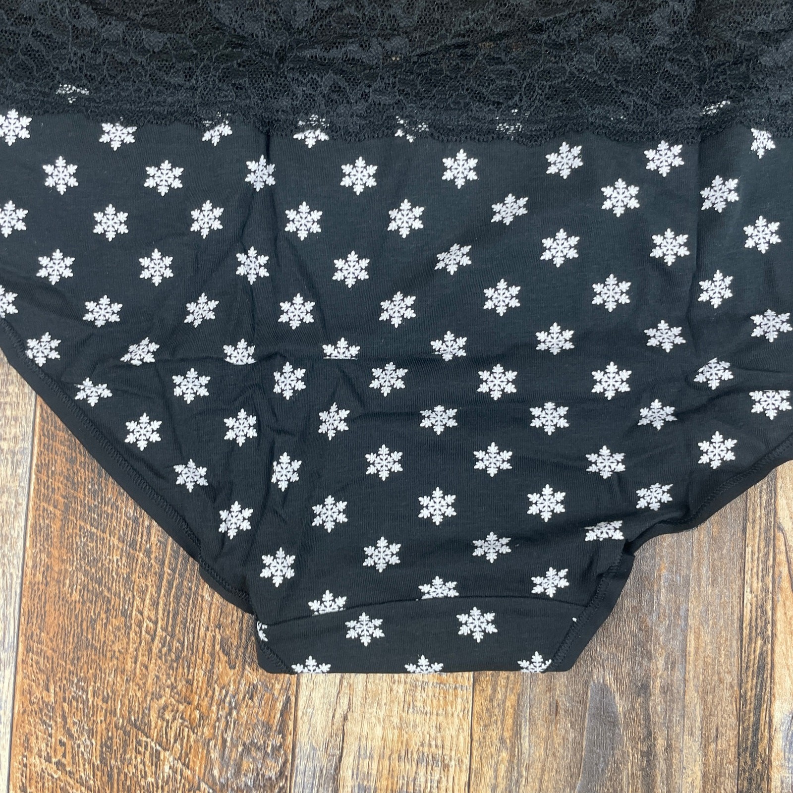 Victoria’s Secret Women’s XXL Black White Lace-Waist Cotton Hiphugger Panty