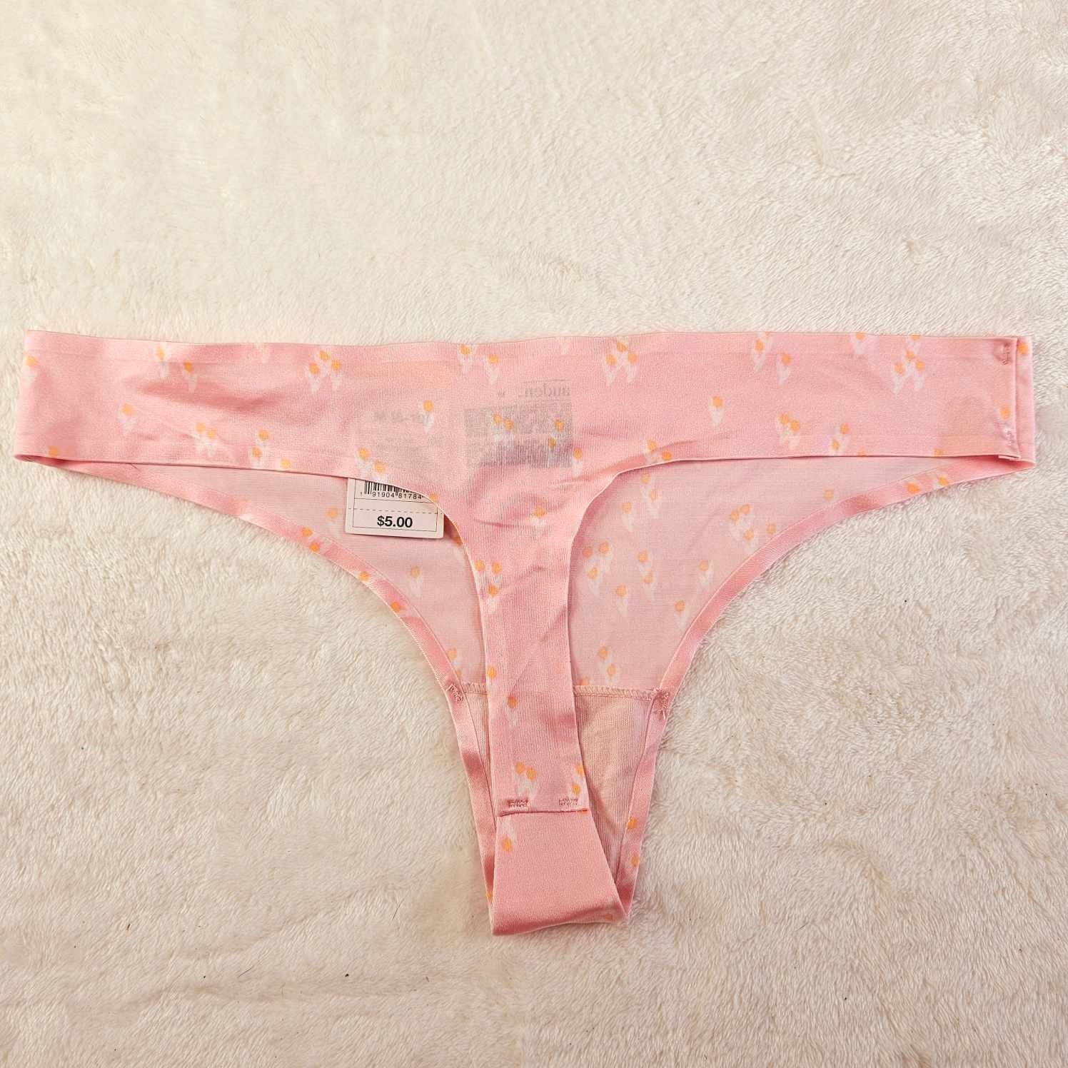 Auden 5pk Bonded Micro Thong Womens Medium Stretch Pink Floral