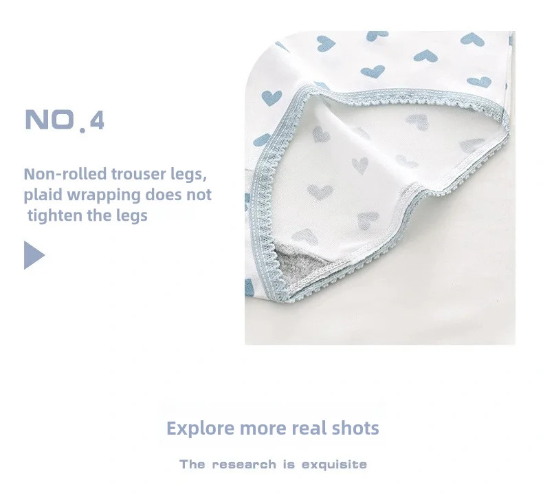 Cotton Brief Panties Heart Print Womens Soft Breathable Underwear 5 Pcs