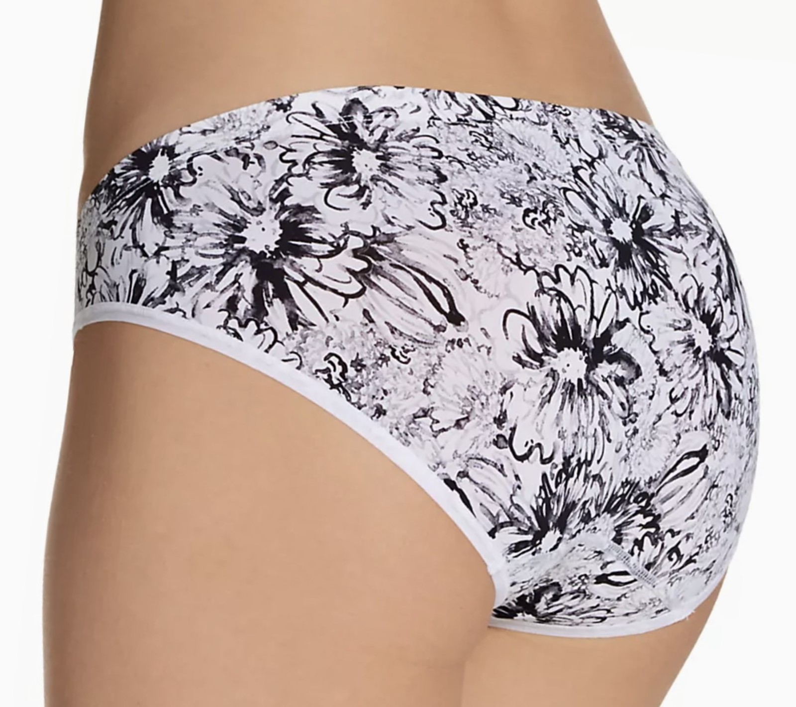 MAIDENFORM Barely There White Black Floral Invisible Bikini Panty Womens Sz L 7