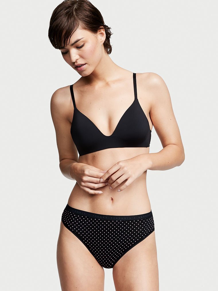 M L XL XXL Black Pink Dot Cotton Victorias Secret HighLeg Waist Brief Pantie
