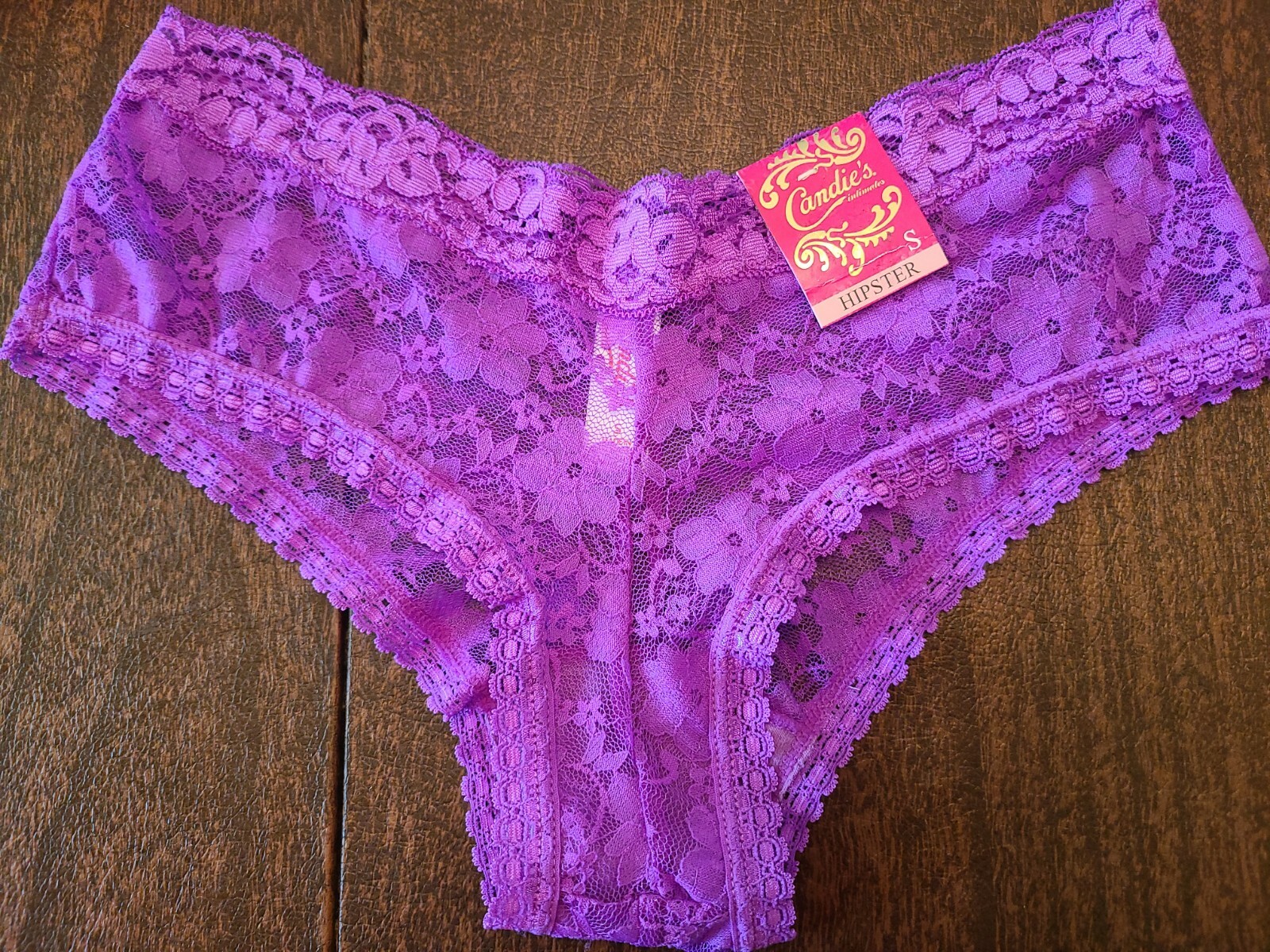 Small Candie’s Lingerie Intimates Purple SeXy Lace Hipster Panty NWT