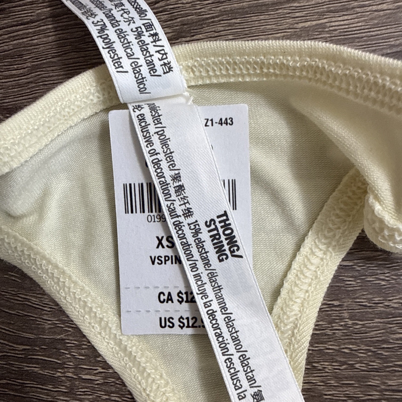 Pink By Victoria’s Secret Xs Yellow Dog Logo, Cotton Thong Panties