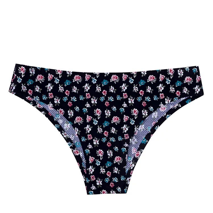 Printed Breathable Comfortable Underwear with Floral Pattern Bikini