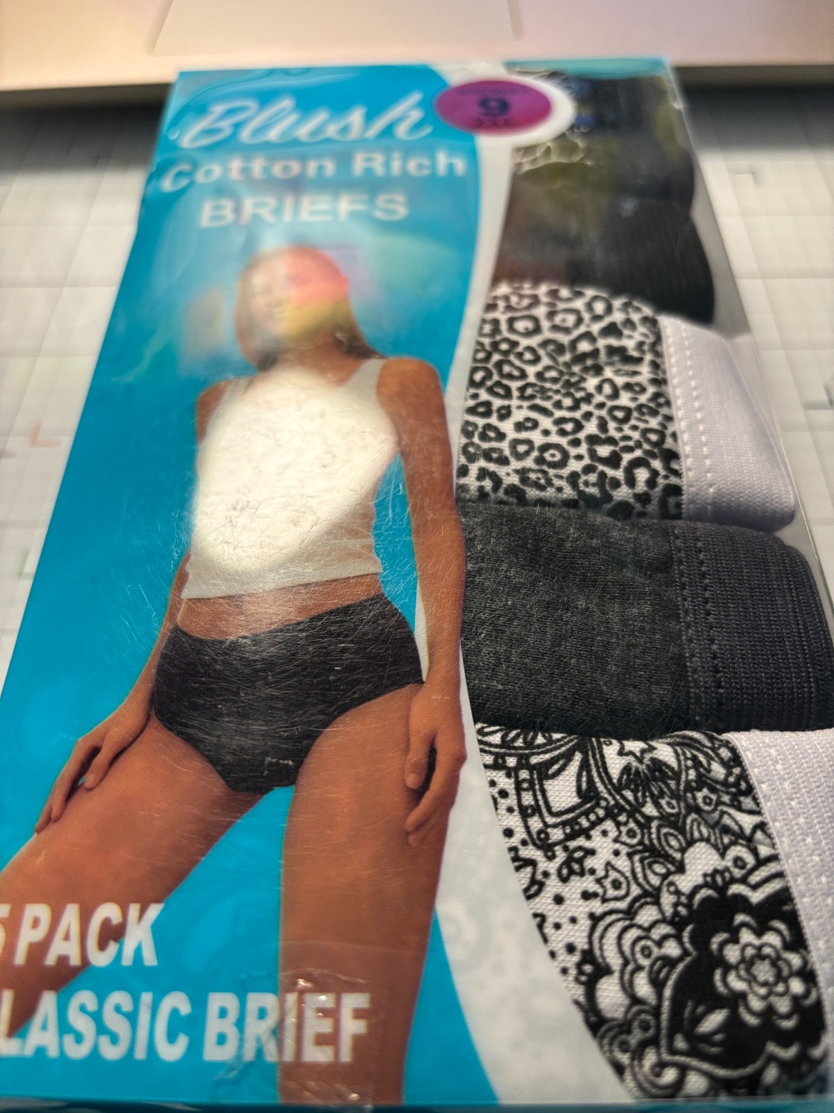 Blush Cotton Briefs Size 9/2XL 5 Pair