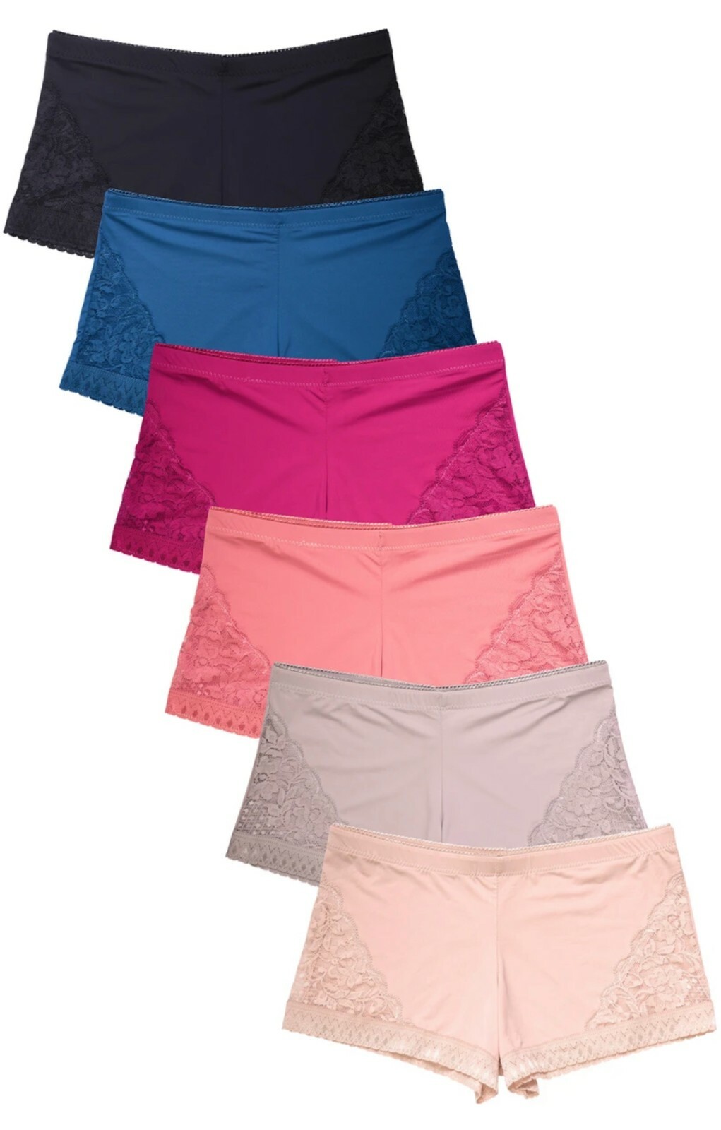 3/6/12 Women’s Boyshort Shorts Shortie Sissy Lace Undies Panties boxer 2406 S-3X