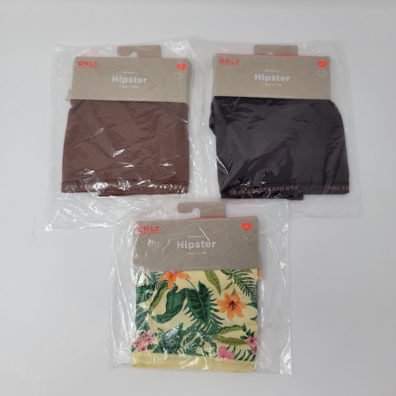 New! Old Navy O.N.L.Y. Hipster Underwear Panties – 3 Pair – Women’s Size Small S