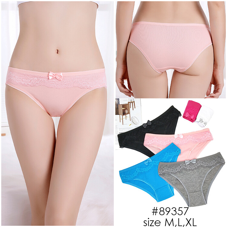 Women’s Cute Cotton Bikini Briefs Knickers Lace Comfy Pretty Panties XS S 6 – 8
