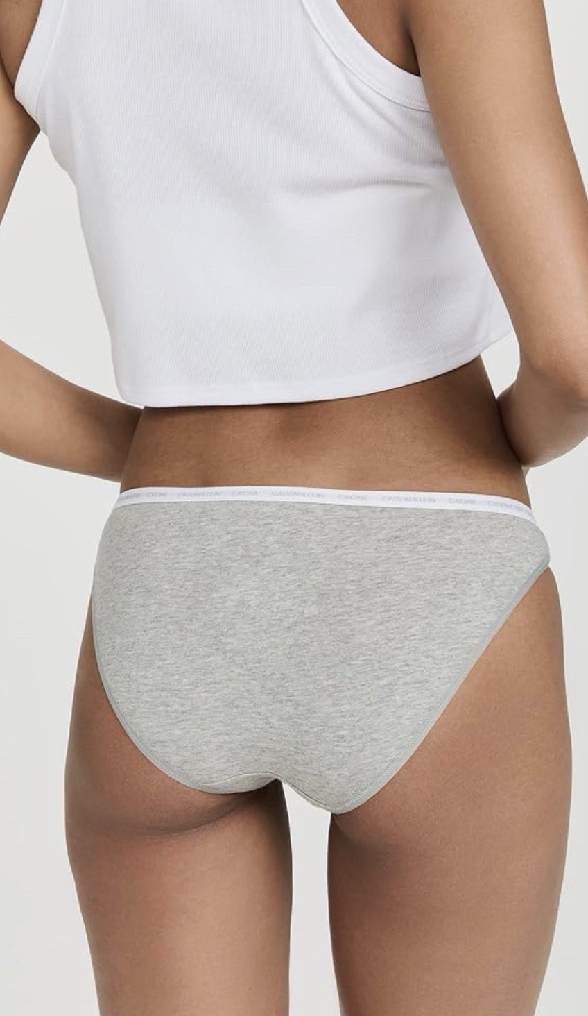 CALVIN KLEIN Women’s Modern Logo Grey Heather Cotton Bikini Panty Size L