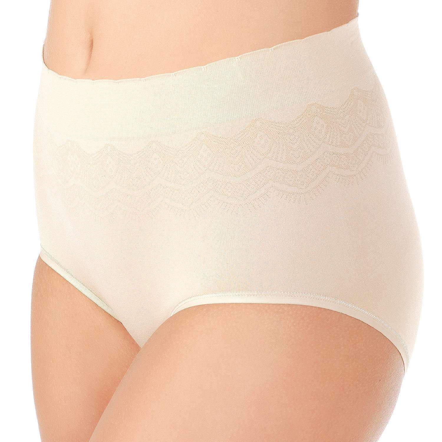 Vanity Fair No Pinch, Show Seamless Brief Panty 13170 Damask Neutral Sz.9/2XL