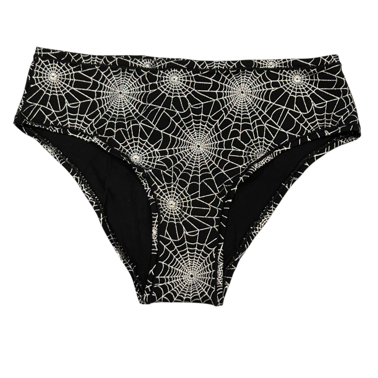 NWT VICTORIA’S SECRET PINK Cheeky Pantie Sz XS-S-M-L-XL-XXL Black Silver Webs