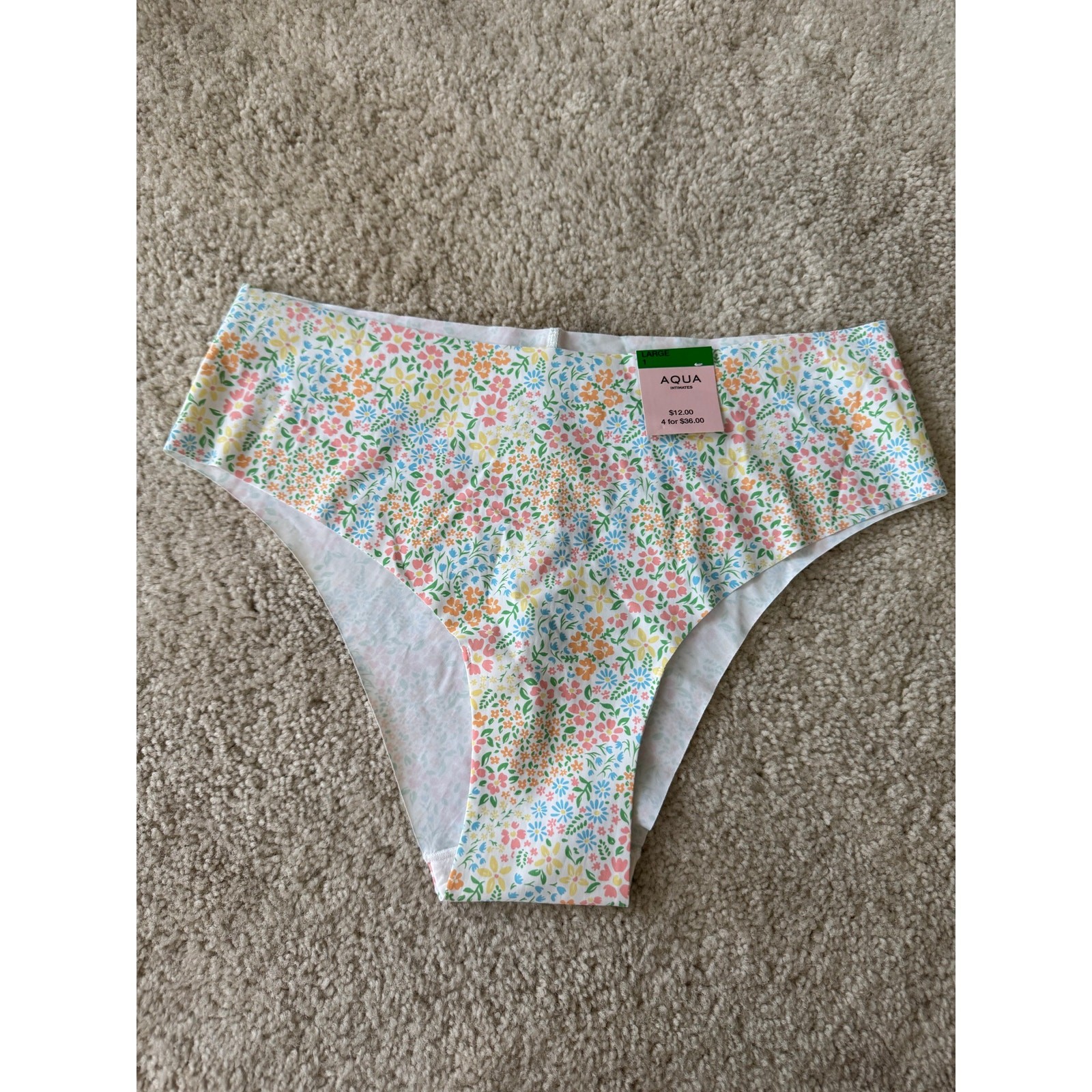 Women’s Aqua Hipster Panties – L – Multiple Colors & Prints – Soft Everyday NWT
